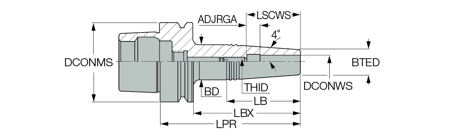 HSK E40 SRK3/8X3.000