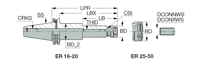DIN69871 50 ER16X200
